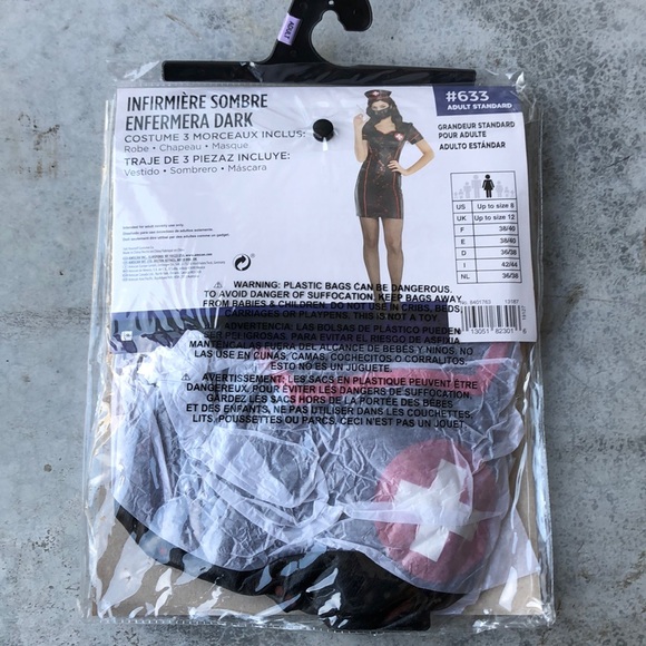 Dark Nurse Adult Costume! New! - Picture 3 of 4